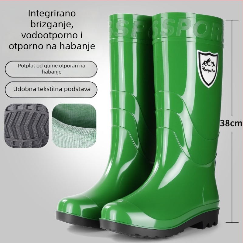 Muške i ženske kišne čizme otporne na ulje i kiseline, kemijski otporne, vodootporne visoke PVC radne čizme