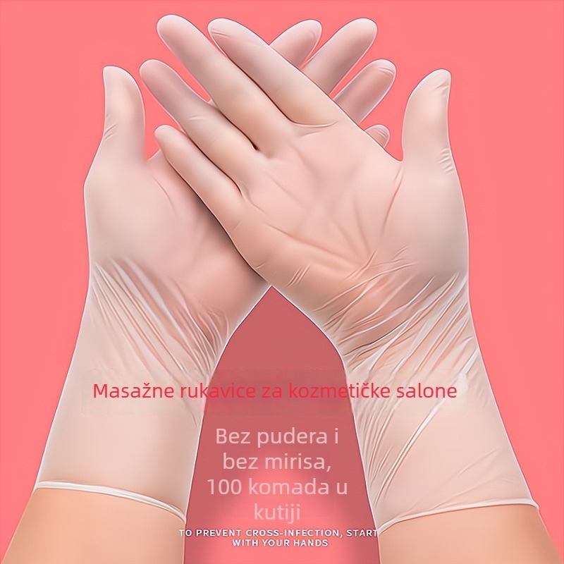 Jednokratne PVC rukavice za ljepotu i njegu tijela: masaža leđa, masaža stopala, pedikura, kućno pranje kose, catering, otporne na ulje, komercijalna uporaba