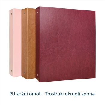 PU kožna A4 mapa za dokumente s tri rupe za certifikate – poslovni dar