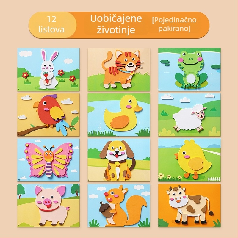 Dječje 3D EVA naljepnice – komplet za izradu s temom princeze, DIY edukativne naljepnice