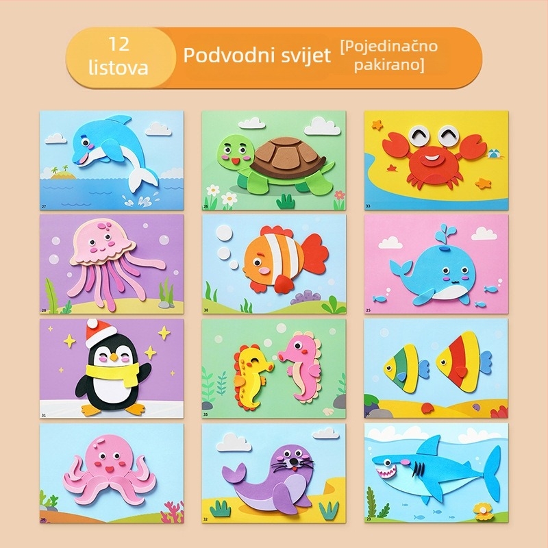 Dječje 3D EVA naljepnice – komplet za izradu s temom princeze, DIY edukativne naljepnice