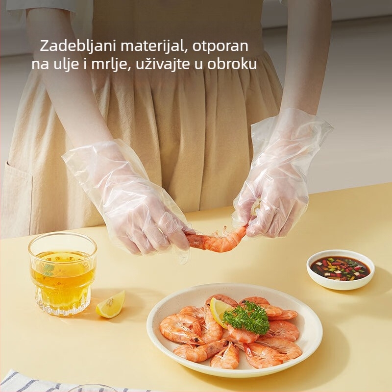 Cooker King jednokratne rukavice od TPE, za kontakt s hranom, debele i izdržljive za kuhinju, pečenje i čišćenje