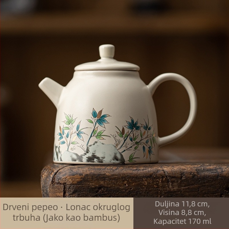 Porcelanski ručno izrađeni čajnik za kung fu ceremoniju čaja, kompaktni kućni čajnik
