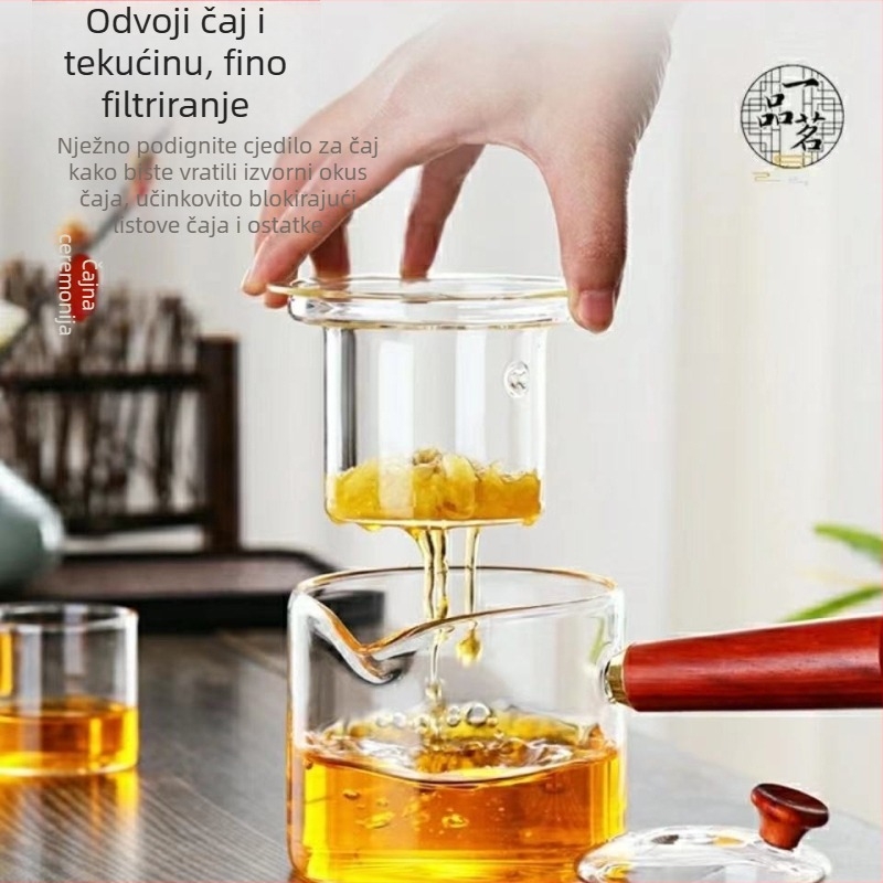 Čajnik s bočnom ručkom za pripremu čaja, lagani luksuzni kućni set za čaj, čajnik za kuhanje vode, wellness lonac, set čaja od ljubičaste gline