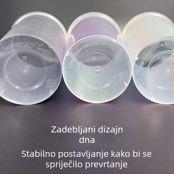 Jednokratna šalica za mliječni čaj promjera 90 mm s unutarnjim holografskim filmom u dužim bojama, PP injekcijskog oblika, 701-800 ml, za toplu i hladnu pića