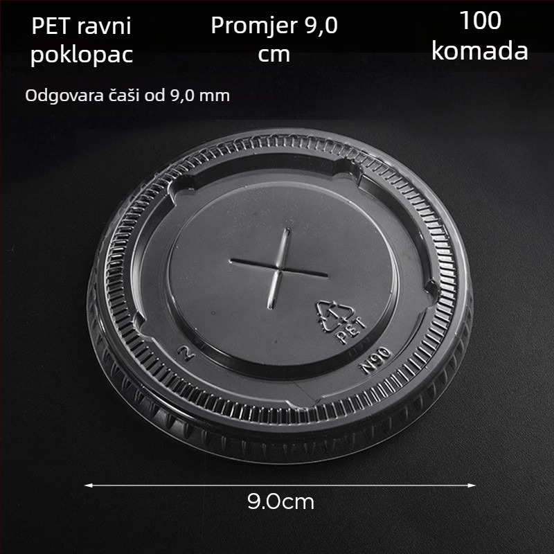Prozirna PP jednokratna čaša za mliječni čaj, promjer 90 mm, debela plastična čaša, 400-700 ml