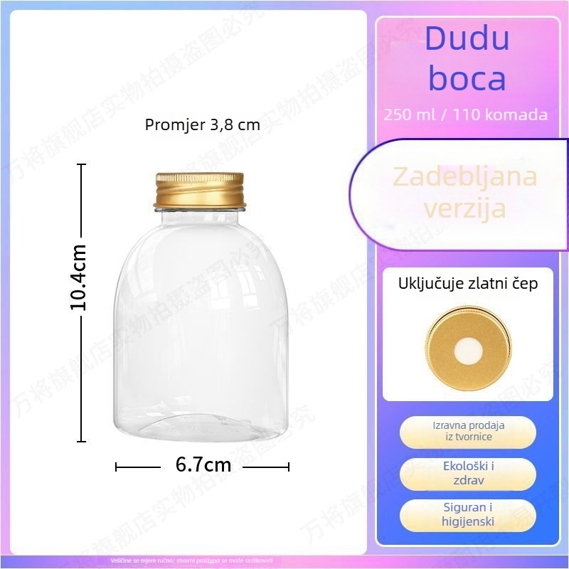 Jednokratna prozirna PET čaša s poklopcem, prehrambene kvalitete, za napitke poput mliječnog čaja i manga sago.