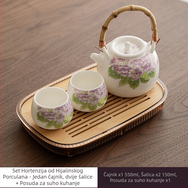 Veliki porcelanski Gongfu čajni set s čajnikom i šal IC ama za 2–4 osobe