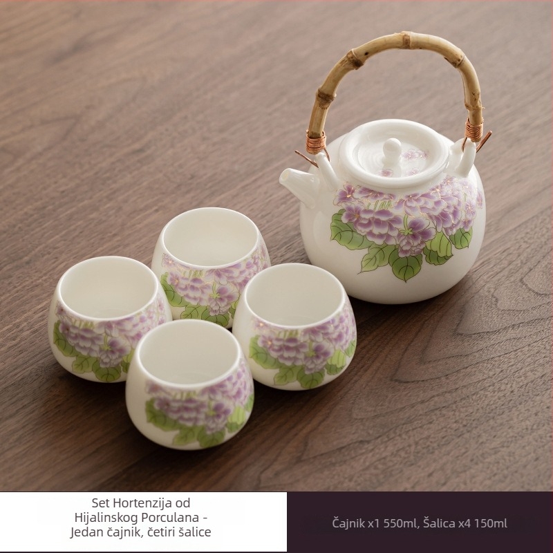 Veliki porcelanski Gongfu čajni set s čajnikom i šal IC ama za 2–4 osobe