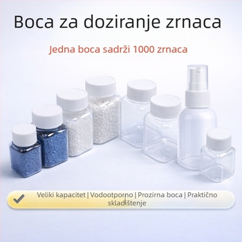 30 ml kvadratna prozirna PET bočica za tablete, širokog otvora, s navojnim čepom