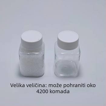 30 ml kvadratna prozirna PET bočica za tablete, širokog otvora, s navojnim čepom