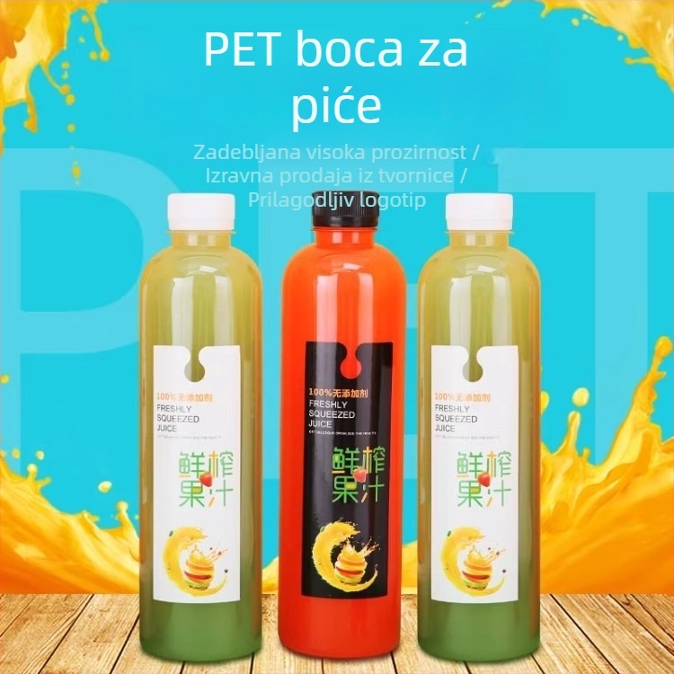 500 ml prozirna plastična boca s poklopcem – kvaliteta hrane, debele stijene, za sokove, napitke, enzime i med
