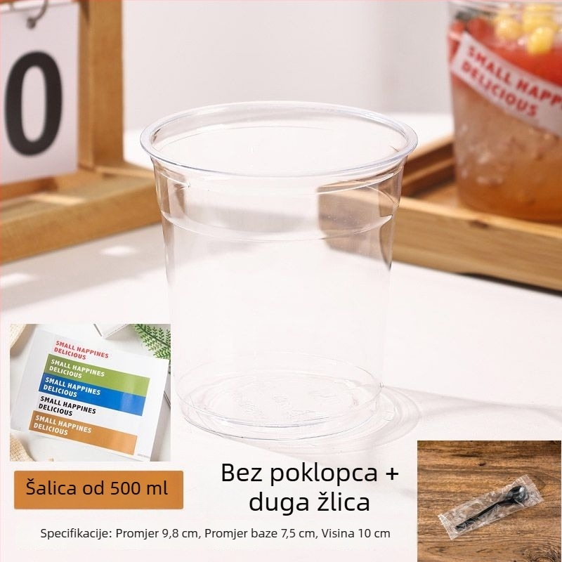 Dudu Cup – Prozirno jednokratno posuđe za pakiranje mliječnog čaja, ledenog želea i limun čaja