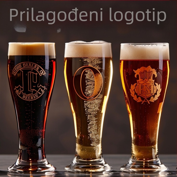 Staklena čaša za craft pivo, velika kapaciteta 501–600 ml, prozirna, modernog dizajna za barove i restorane