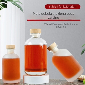 Staklena boca za vino, mat i proziran, 500 ml, za domaće voćno vino