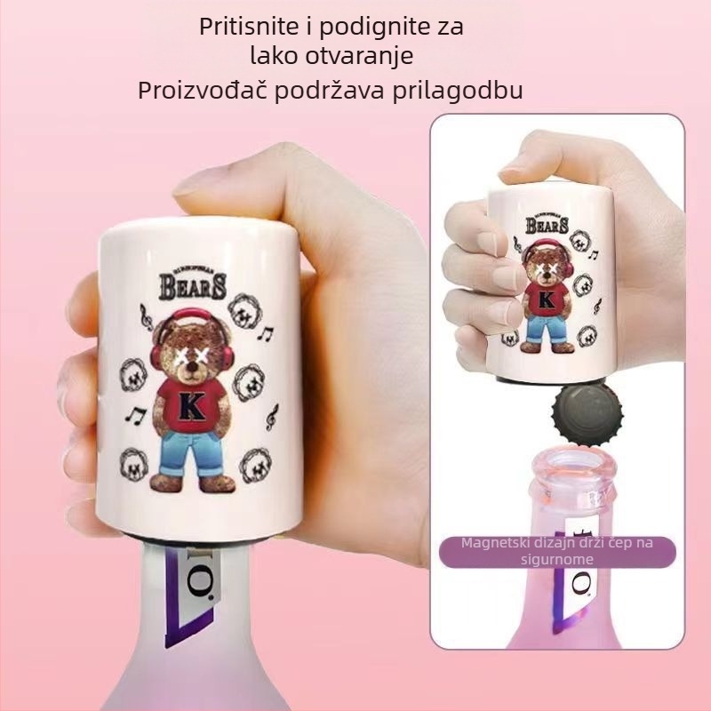 Medvjedić otvarač za boce piva, tip pritiska, bez tragova, automatski, personalizirani kreativni dizajn