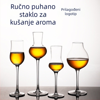 Kristalno staklo čaša za aromu sa visokim stalkom, jednodelna čaša za degustaciju vina, mogućnost otiska logotipa