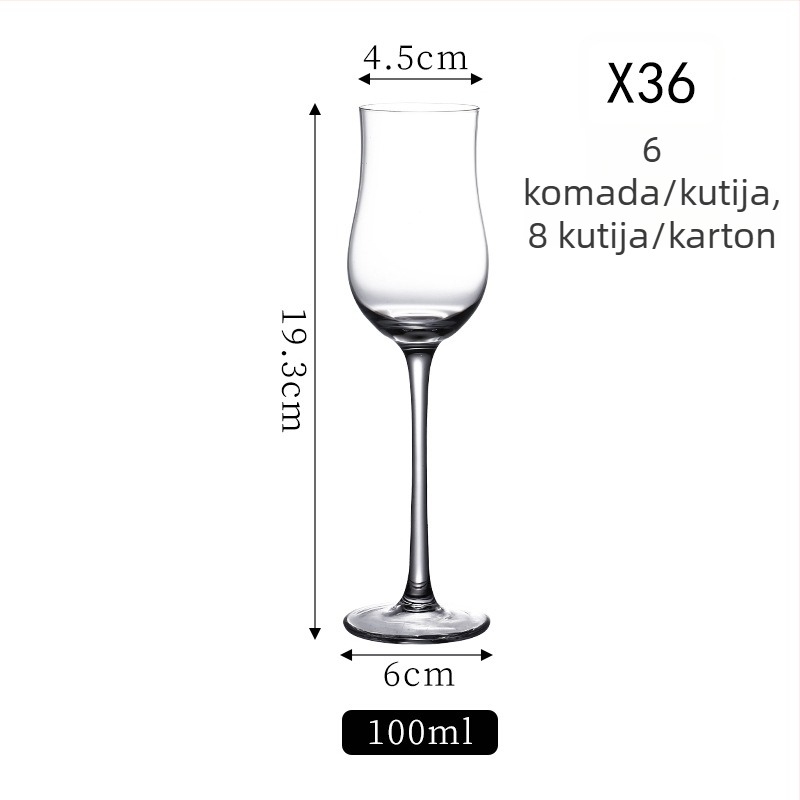Kristalno staklo čaša za aromu sa visokim stalkom, jednodelna čaša za degustaciju vina, mogućnost otiska logotipa