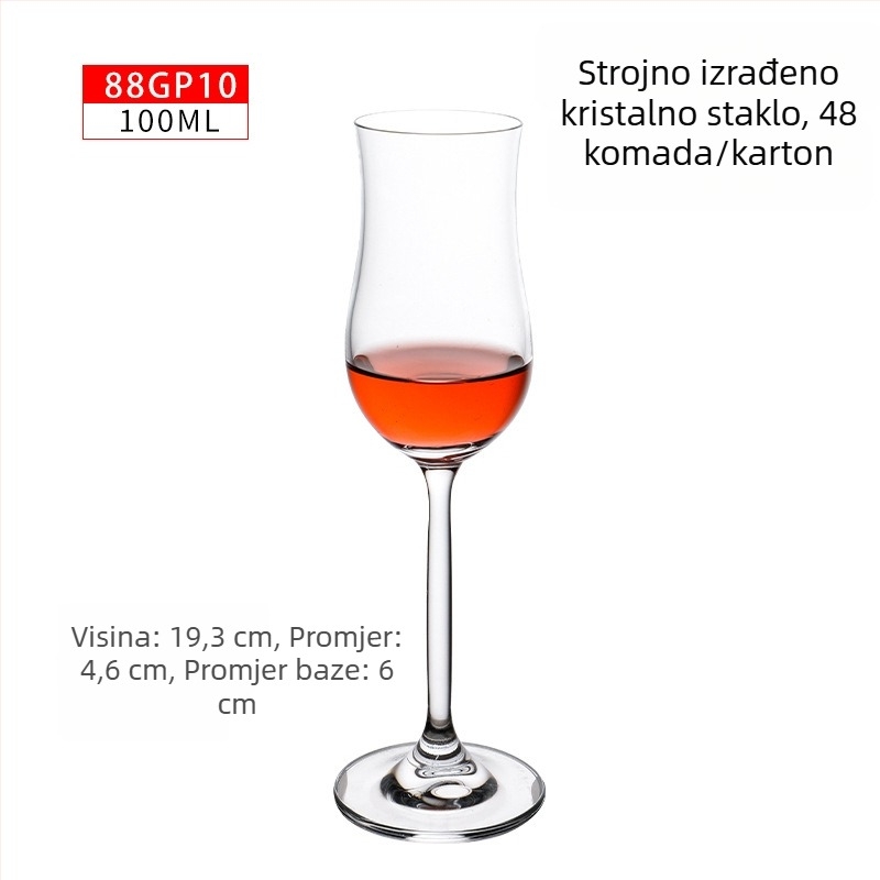 Kristalno staklo čaša za aromu sa visokim stalkom, jednodelna čaša za degustaciju vina, mogućnost otiska logotipa