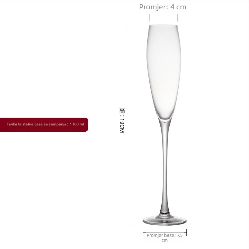 Set čaša za šampanjac od kristalnog stakla za kućnu upotrebu, kreativne čaše za vino za parove i vjenčanja