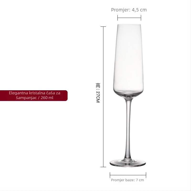 Set čaša za šampanjac od kristalnog stakla za kućnu upotrebu, kreativne čaše za vino za parove i vjenčanja