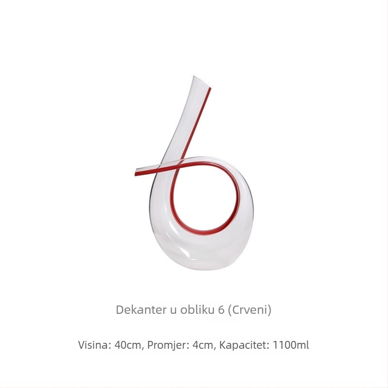 Kristalno stakleni dekantor za vino – kućni set, europski stil, 1000 ml, moderni minimalistički dizajn