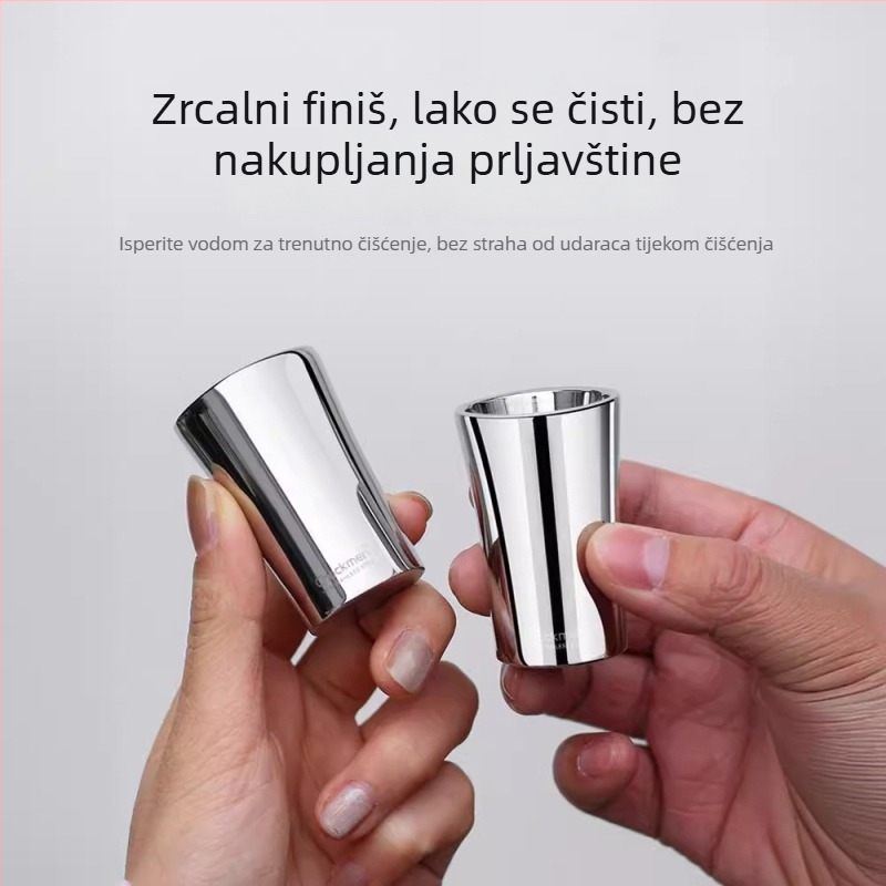 Čaša za žestice od 316 nerđajućeg čelika, ojačana, otporna na padove, zapremina 1–100 ml, moderan minimalistički dizajn, jednobojna, jedan komad, otisnut logotip