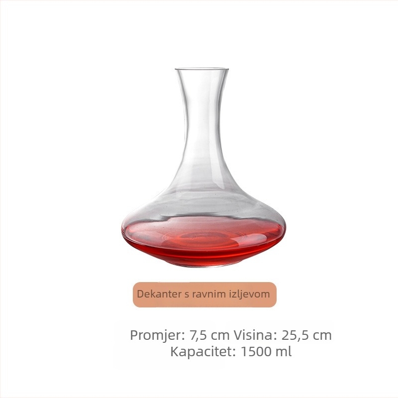 Dekanter za vino od kristalnog stakla s drškom i nagnutim izljevom, 1000 ml