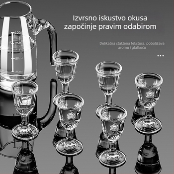 Set za vino i čaše za liker, 6 dekantera i 6 čaša s debelim nogama, otporne na lomljenje, za catering