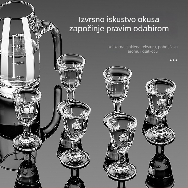 Set za vino i čaše za liker, 6 dekantera i 6 čaša s debelim nogama, otporne na lomljenje, za catering