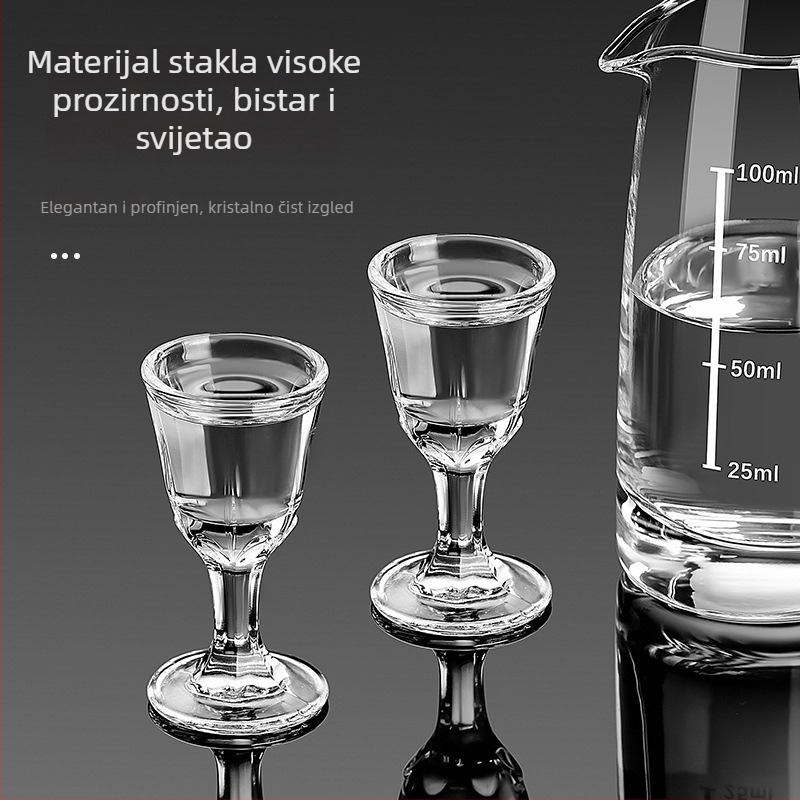 Set za vino i čaše za liker, 6 dekantera i 6 čaša s debelim nogama, otporne na lomljenje, za catering