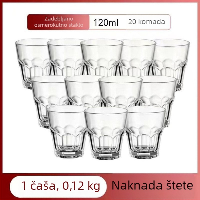 Set od kaljenog stakla: čaše za vino, Baijiu čaše, čaše za pivo, čaše za vodu, osmerokutne čaše