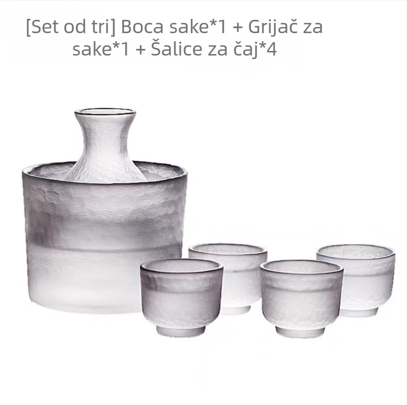 SENHE Japanski stil stakleni set za liker s uzorkom udarnog čekića i četiri čaše