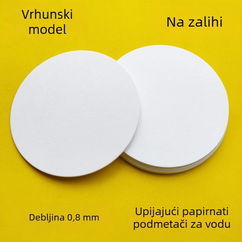 Premium podloške za čaše za hotele i barove, papirnate, upijajuće, jednokratne