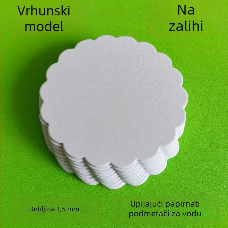 Premium podloške za čaše za hotele i barove, papirnate, upijajuće, jednokratne