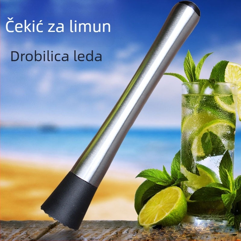 Nehrđajući čelični drobilica leda i muddler za koktele, čaj s mlijekom i limunom, bar alat