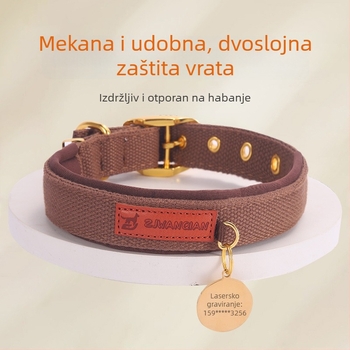 Ogrlica za pse od pamuka za srednje i velike pse, jednobojna, pogodna za corgi