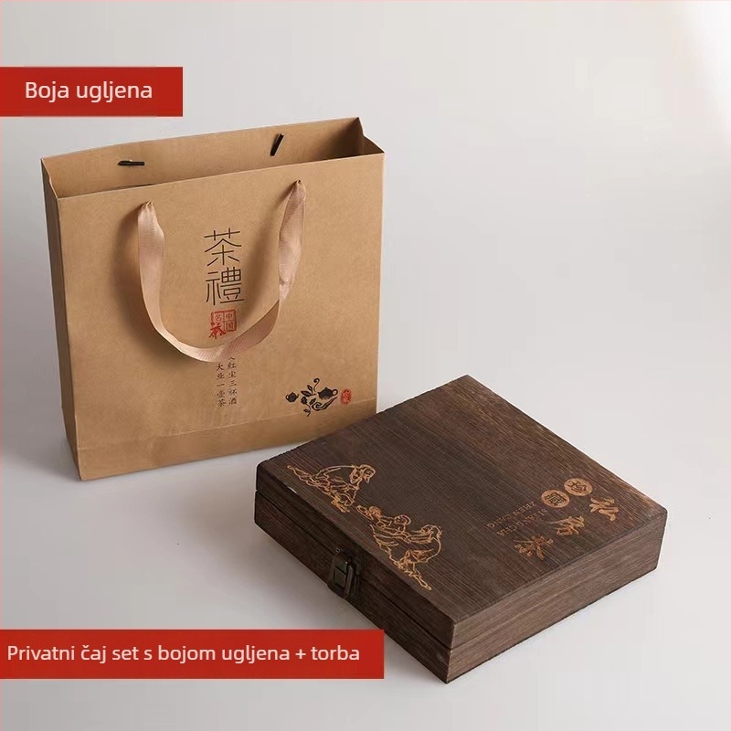 Drvena kutija za čuvanje Pu'er čajnih kolačića, kineski stil, Fuding bijeli čaj