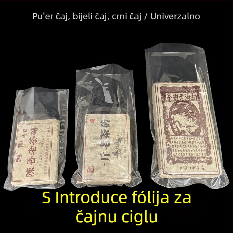 Pu'er Tea Brick toplinski skupljajući film, prozirna PVC zatvaračka folija za pakiranje čajnih blokova, 250 g–1000 g