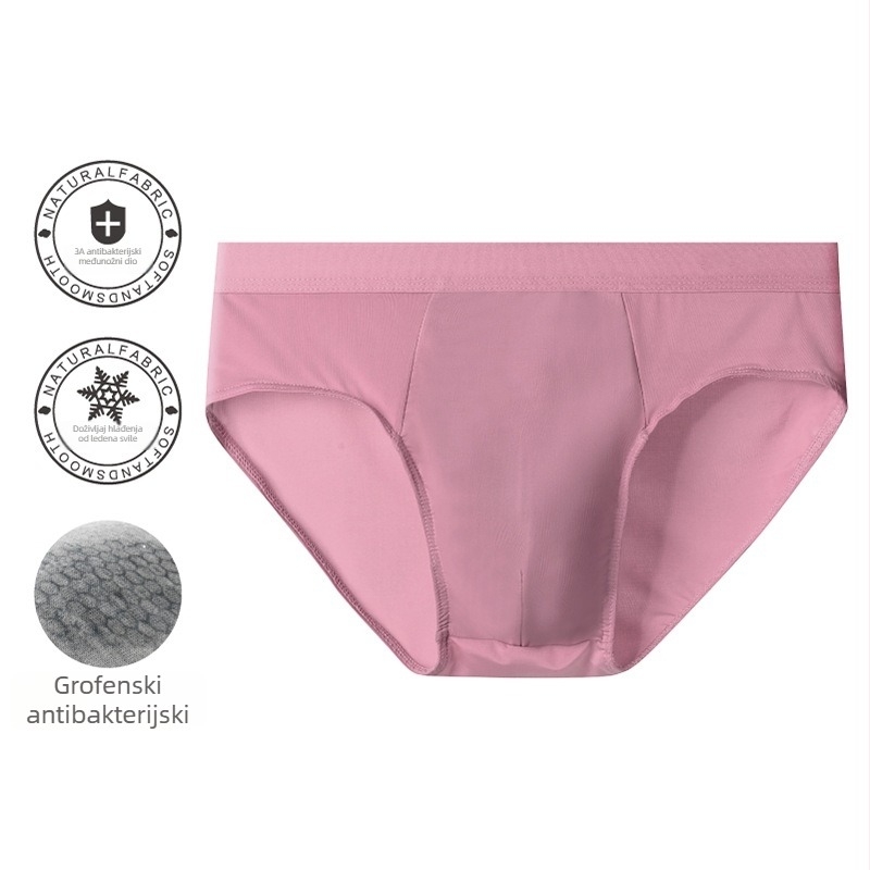 Muške ljetne tanke ice-silk gaćice sa srednjim pojasom, prozračne, antibakterijska prepona, brzo suše, seksi