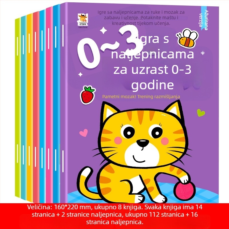 Knjiga naljepnica za djecu predškolske dobi: fokus i učenje, 0–6 godina