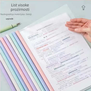 Prozirni debeli A4 arhivski folder s polugom za dokumente i radne papire učenika
