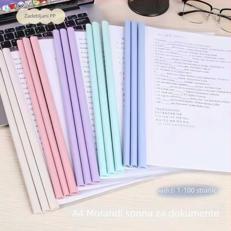 Prozirni debeli A4 arhivski folder s polugom za dokumente i radne papire učenika