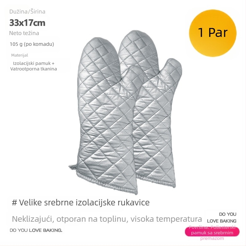 Kuhinjske izolacijske rukavice, otporne na visoke temperature, zaštita od opeklina, protuklizne, debeli rukavice za pečenje, otporne na habanje
