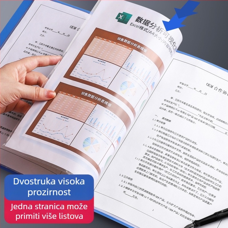 Prozirna A4 fascikla s umetnim stranicama za dokumente
