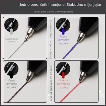 Metalno pero 4-u-1 sa senzorom gravitacije, višebojno gel pero