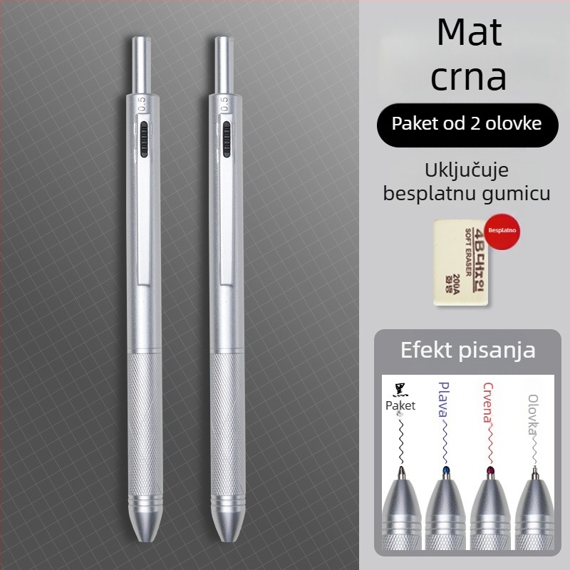 Metalno pero 4-u-1 sa senzorom gravitacije, višebojno gel pero