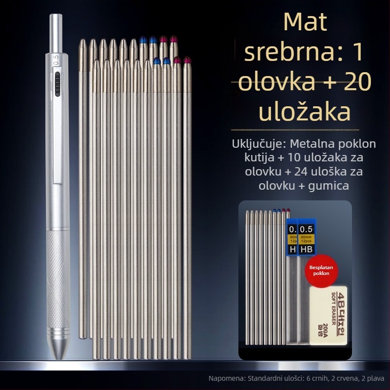 Metalno pero 4-u-1 sa senzorom gravitacije, višebojno gel pero