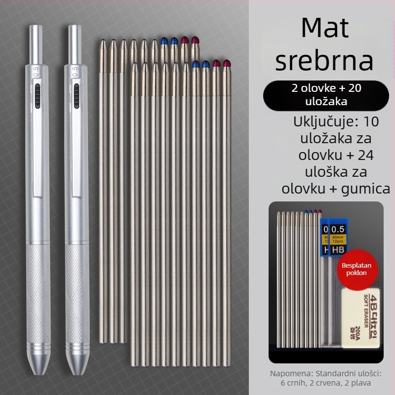 Metalno pero 4-u-1 sa senzorom gravitacije, višebojno gel pero