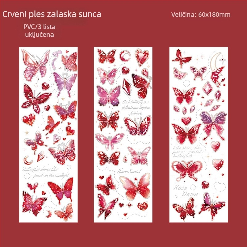 Naljepnice za planer, serija leptira, slatke vodootporne PVC naljepnice za djecu, korejskog stila